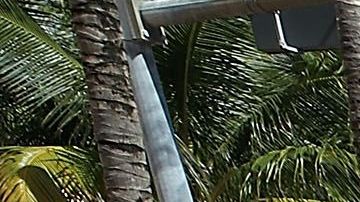 Turistas cargando maletas en Miami Beach.