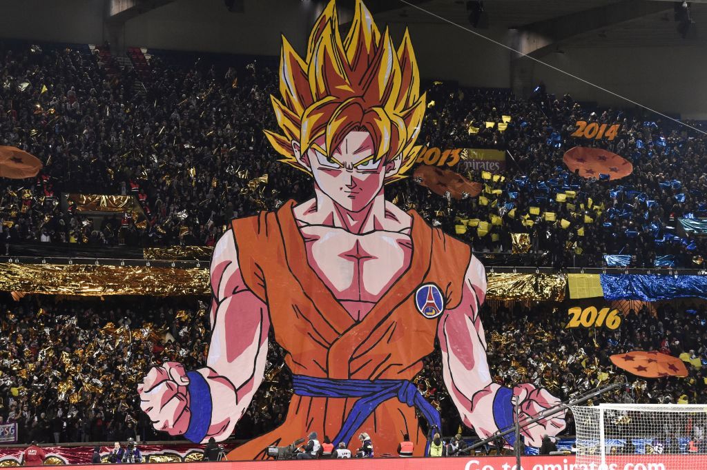 En 2016, PSG colocó un tifo de Goku en las gradas de su estadio.