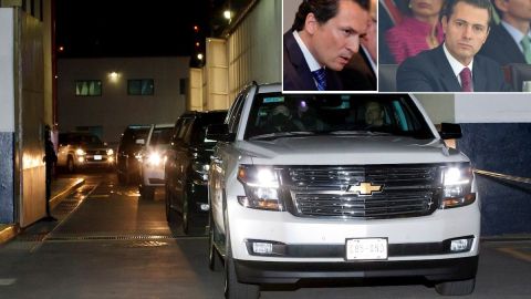 Convoy de camionetas donde supuestamente trasladaban a Lozoya