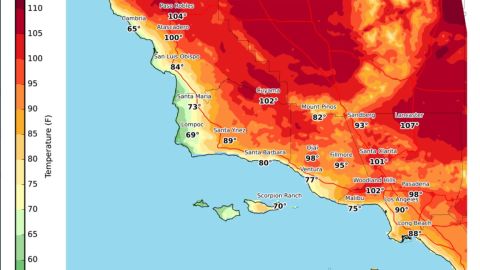 Pronóstico del día domingo del NWS de Los Ángeles.