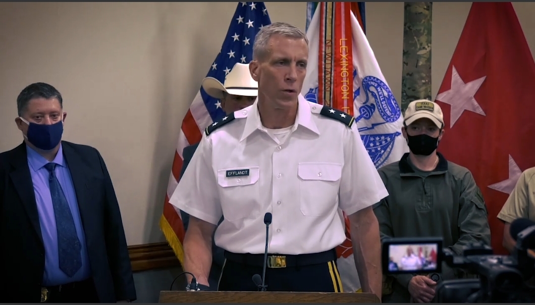 El comandante general de Fort Hood, Scott Efflandt, encabezó este jueves la conferencia de prensa sobre el caso Guillén.