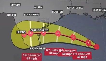 El sistema amenaza la costa de Texas.