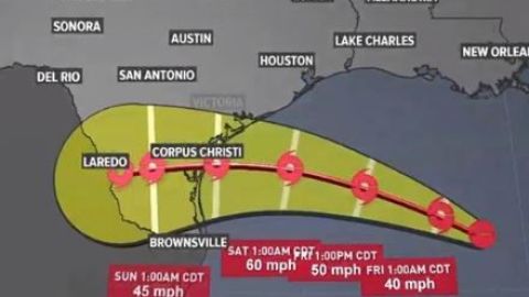 El sistema amenaza la costa de Texas.