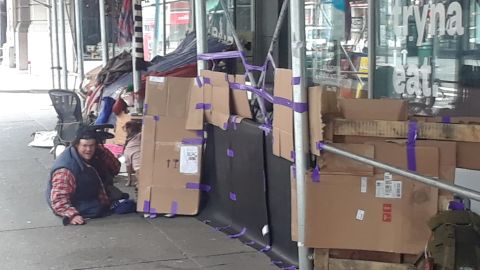 Campamento de indigentes en Broadway, Union Sq, 2020.