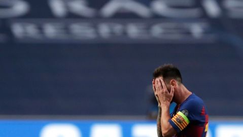 Lionel Messi en el que podría haber sido su último partido con Barcelona.