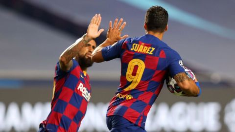 Luis Suárez y Arturo Vidal en el Barcelona.