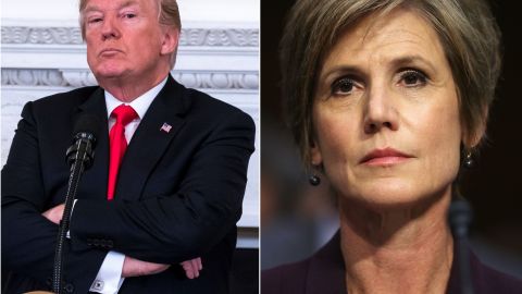 El presidente Donald Trump y la exfiscal general Sally Yates.