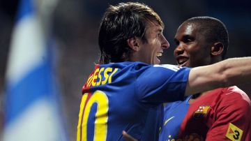 Lionel Messi y Samuel Eto'o.