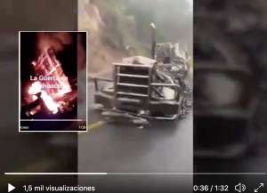 VIDEO: CJNG exhibe a Cárteles Unidos y los acusa de haber quemado tráiler