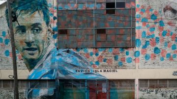 Mural de Leo Messi en las calles de Argentina.
