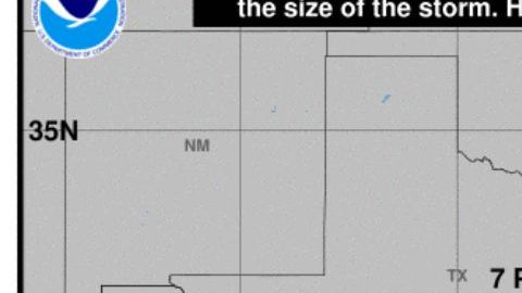 El cono muestra la posible trayectoria de la tormenta Beta.