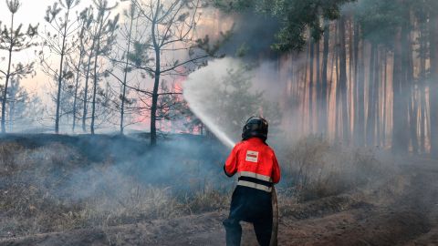 El bombero quedó sorprendido al ver que la virgen no fue dañada.