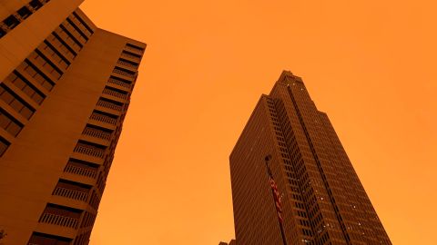 Las partículas del humo reducen la longitud de onda de los azules.