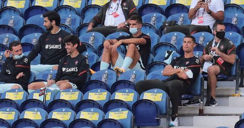 Cristiano Ronaldo vio el partido desde la tribuna