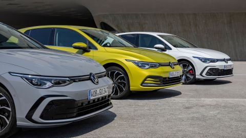 Los Volkswagen Golf eTSI, Golf eHybrid y Golf GTE