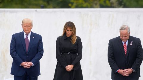 El Presidente y la Primera Dama asisten al acto en el Flight 93 National Memorial, el 11 de sept. de 2020.