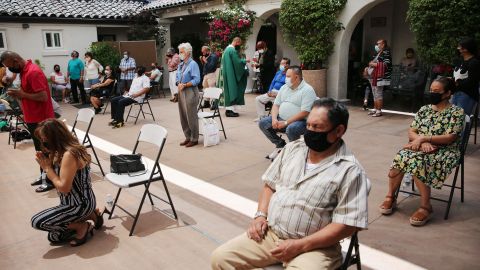 Miembros de una congregación en Los Ángeles.