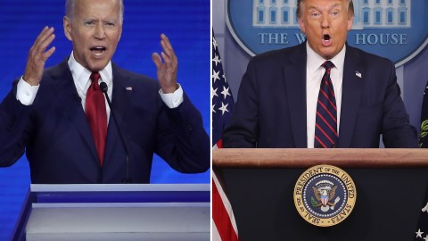 El exvicepresidente Joe Biden y el presidente Donald Trump.