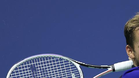 Daniil Medvedev de Rusia en acción contra Frances Tiafoe de los EE. UU. Durante un partido en el octavo día del US Open-