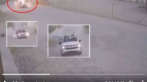 VIDEO: Momento exacto donde estalla camioneta donde viajaba importante narco