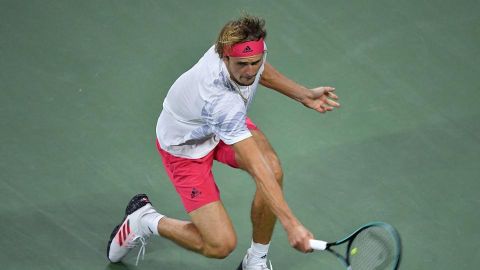 El alemán Alexander Zverev durante el partido contra el francés Adrian Mannarino.