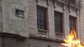 La manifestación se tornó violenta.