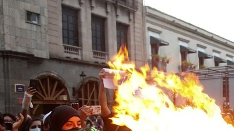 La manifestación se tornó violenta.