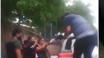 Repartieron alimentos afuera de un hospital.