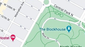 Harlem Meer, esquina noreste del parque