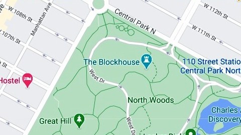 Harlem Meer, esquina noreste del parque
