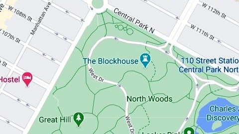 Harlem Meer, esquina noreste del parque