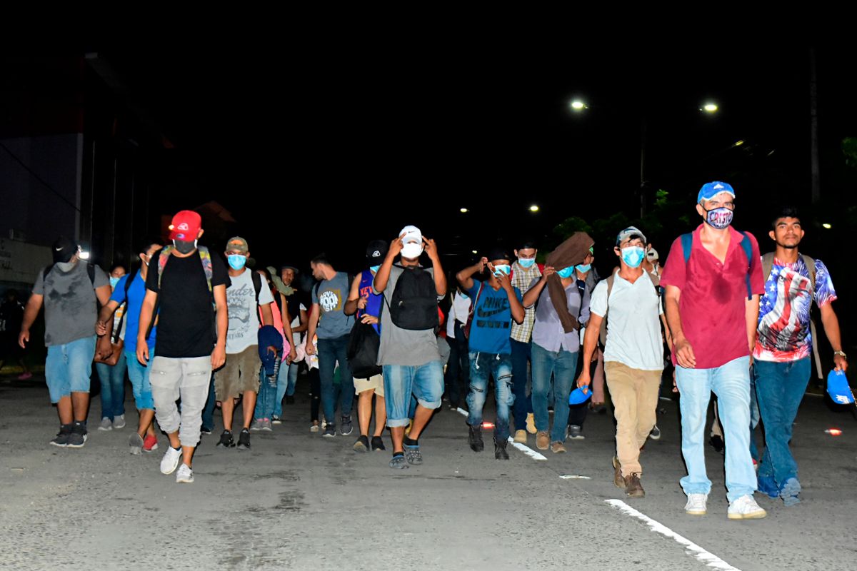 Integrantes de una caravana migrante en septiembre pasado.