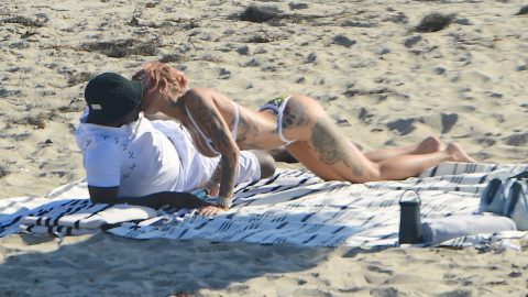La modelo Tina Louise es captada junto a su amado Sean Combs.
