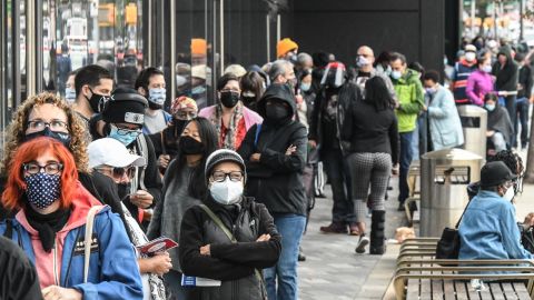 En los primeros días del voto por adelantado se registraron largas filas en la ciudad de Nueva York.