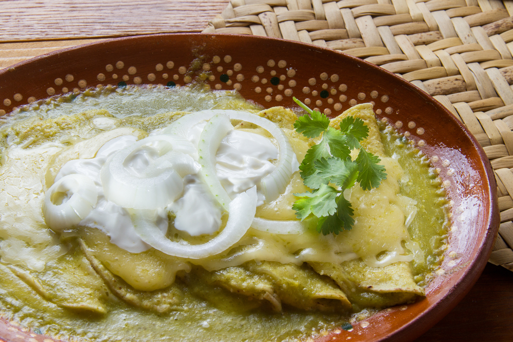 Enchiladas en salsa verde