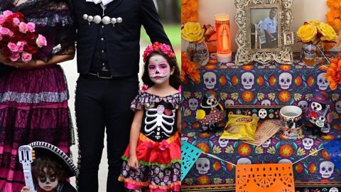 Ana Patricia y su familia homenaje y altar del Día de los Muertos a su papá