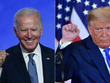 El presidente electo Joe Biden y el presidente saliente Donald Trump.