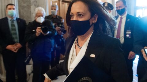 Kamala Harris al llegar al Senado este martes.