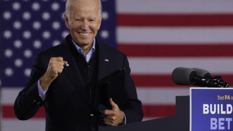 Democratic Presidential Nominee Joe Biden Holds Train Campaign Tour Of OH And PA