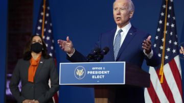 La vicepresidenta electa Kamala Harris y el presidente electo Joe Biden.