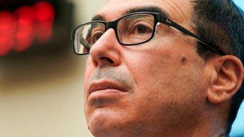 El secretario del Departamento del Tesoro, Steven Mnuchin, en una audiencia del Comité de Finanzas de la Cámara de Representantes.