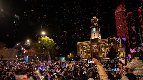 Fiesta de fin de año en Wuhan.