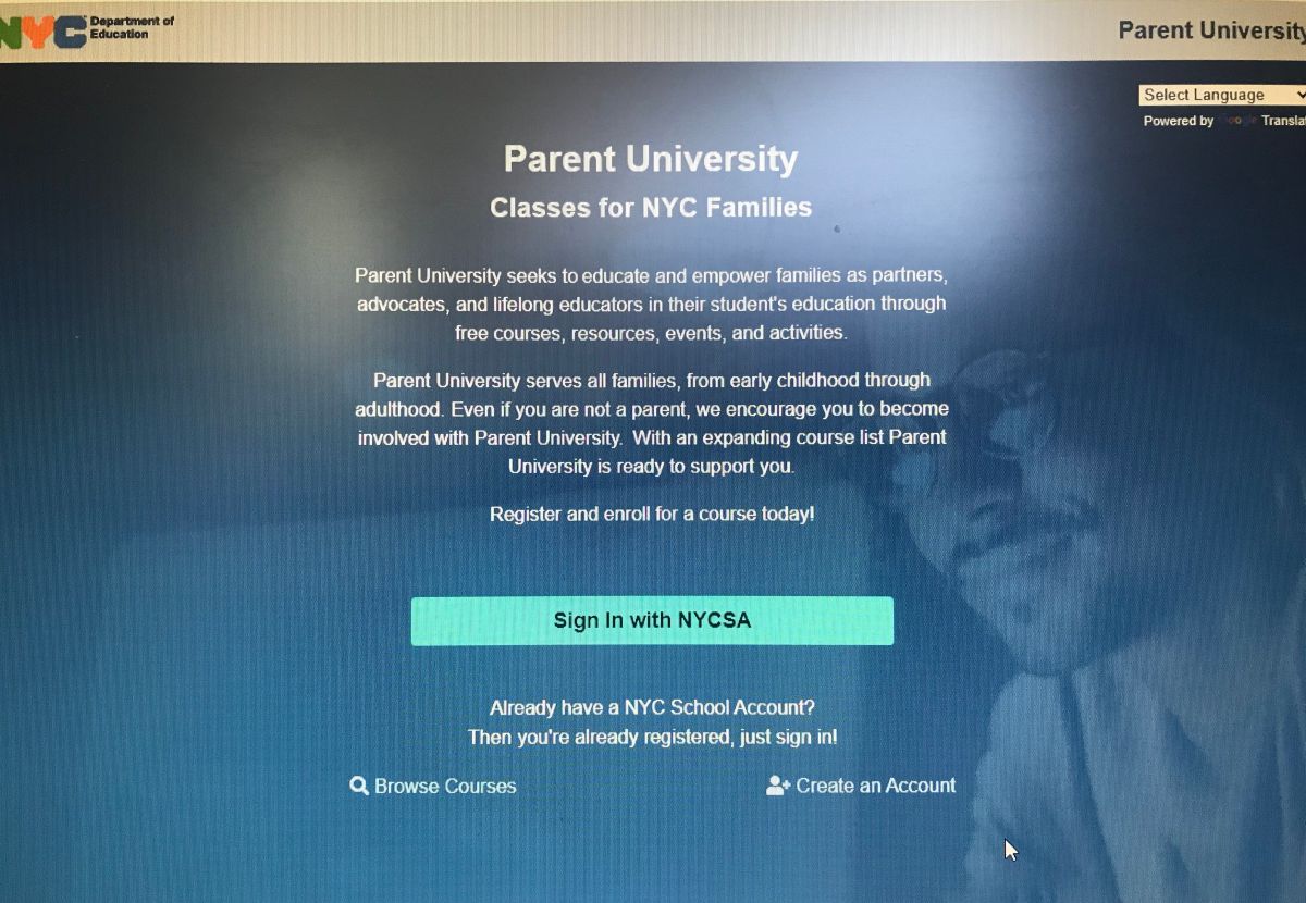 Sitio web de la nueva plataforma del Departamento de Educación, Parent University.