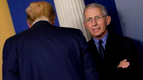 Anthony Fauci y Donald Trump