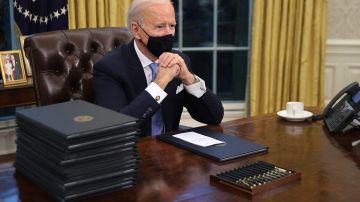 Joe Biden en el Despacho Oval.