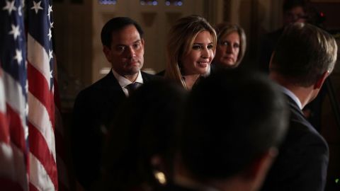 El senador Marco Rubio y la exprimera hija Ivanka Trump.
