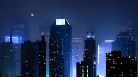 Smoke is see on the New York Skyline after the Annual Macy's 4th of July Fireworks show , on July 04, 2018, in Weehawken New Jersey (Photo by KENA BETANCUR / AFP)        (Photo credit should read KENA BETANCUR/AFP via Getty Images)