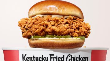 El KFC Chicken Sandwich tiene un filete de pechuga de pollo extra crujiente de un cuarto de libra.