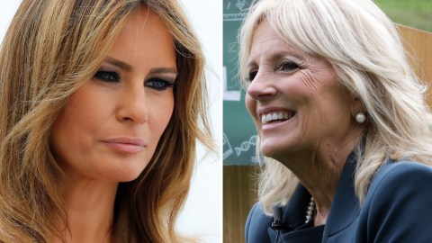 La primera dama Melania Trump y la próxima primera dama Jill Biden.