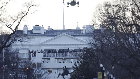 Último vuelo de Trump sobre la Casa Blanca